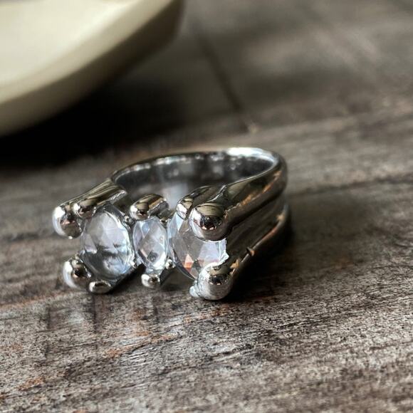 NEW Chunky Silver Gemstone Ring - Picture 6 of 10